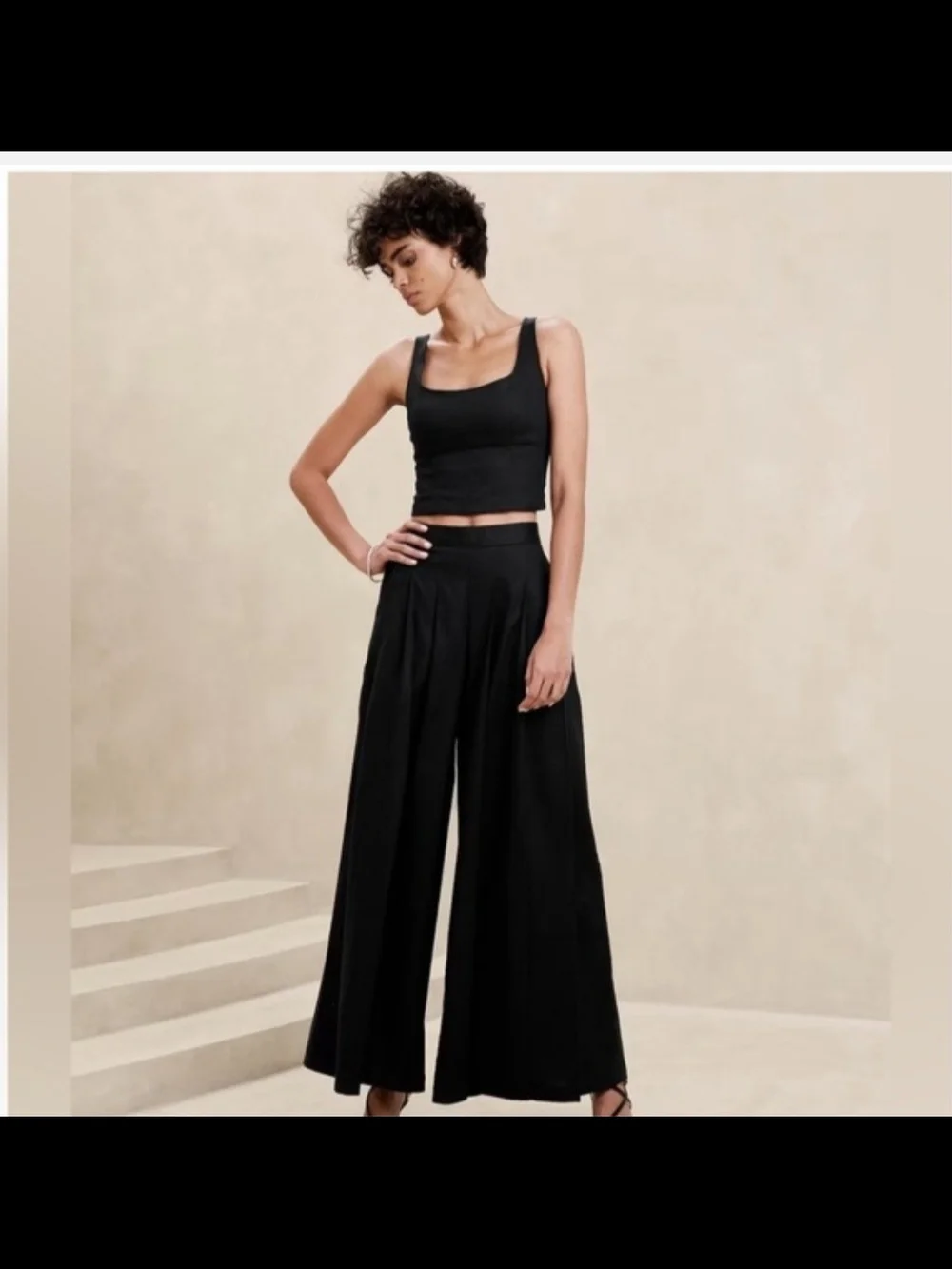 Banana Republic Black Extra Wide-Leg Palazzo Pants